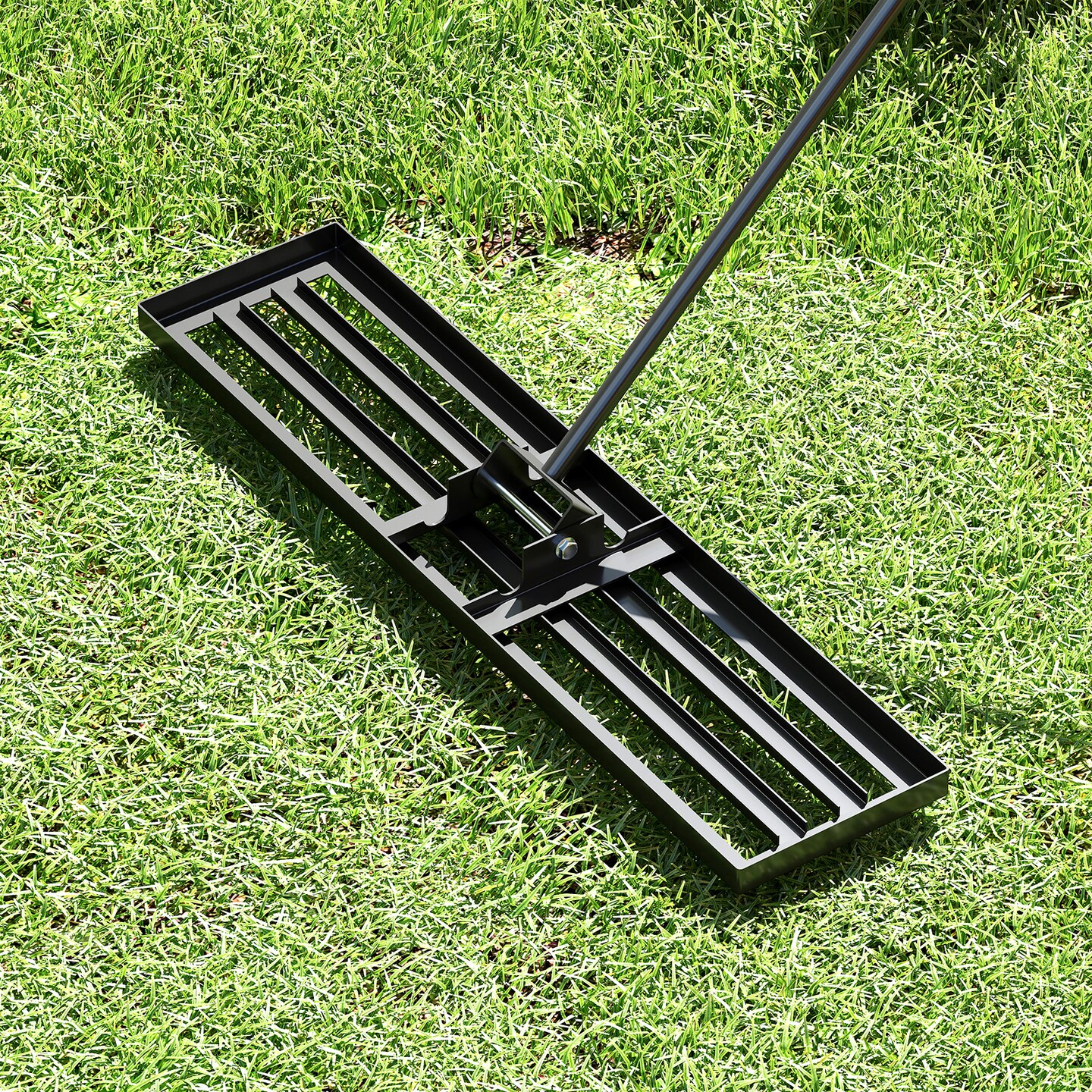 Lawn Leveler Rake with Long 67" Handle Wide Spreading Plate Ideal for Soil Topdressing and Sand