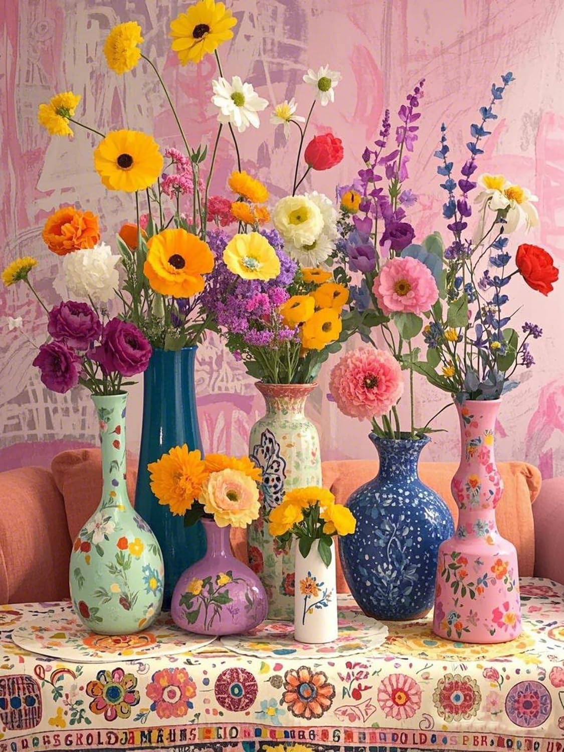 Flowers Diamond Art Kits for Adults,5D Flower Diamond Painting DIY Animal Diamond Art Diamond Painting Kit for Adult,Round Full Drill Diamonds, Diamond Art Kits for Home Decor