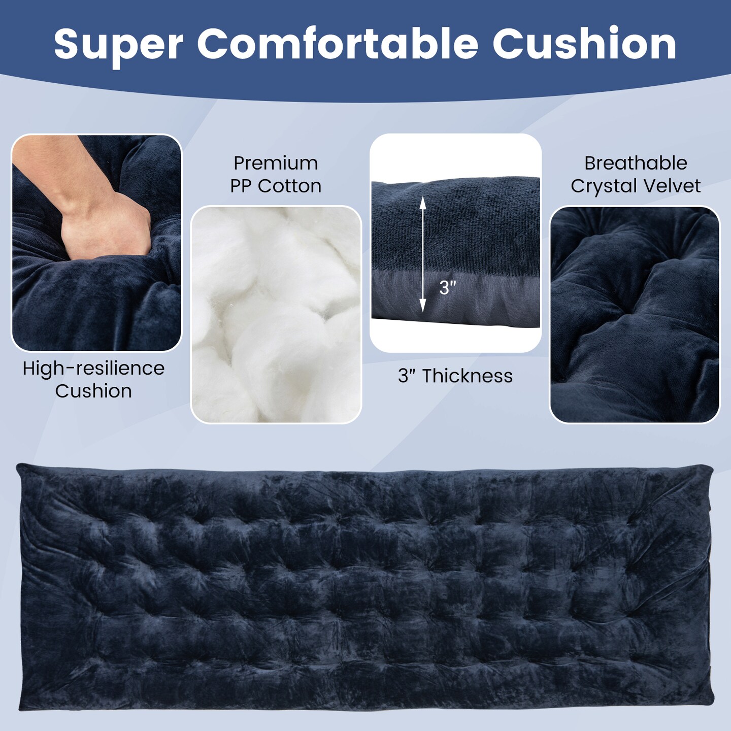 Camping Cot Pad 75x27.5 Inch Crystal Velvet Cushion for Outdoor Comfort