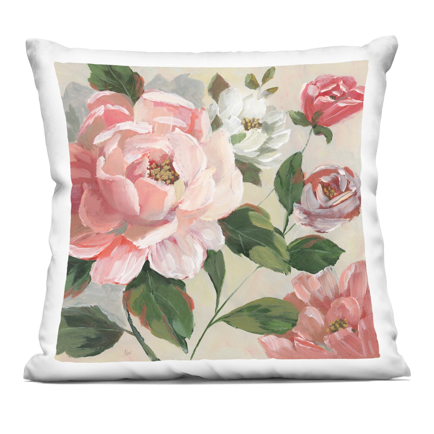 Stupell Industries Pink Rose & Peonies Decorative Printed Throw Pillow, design by Nan, 18 x 7 x 18