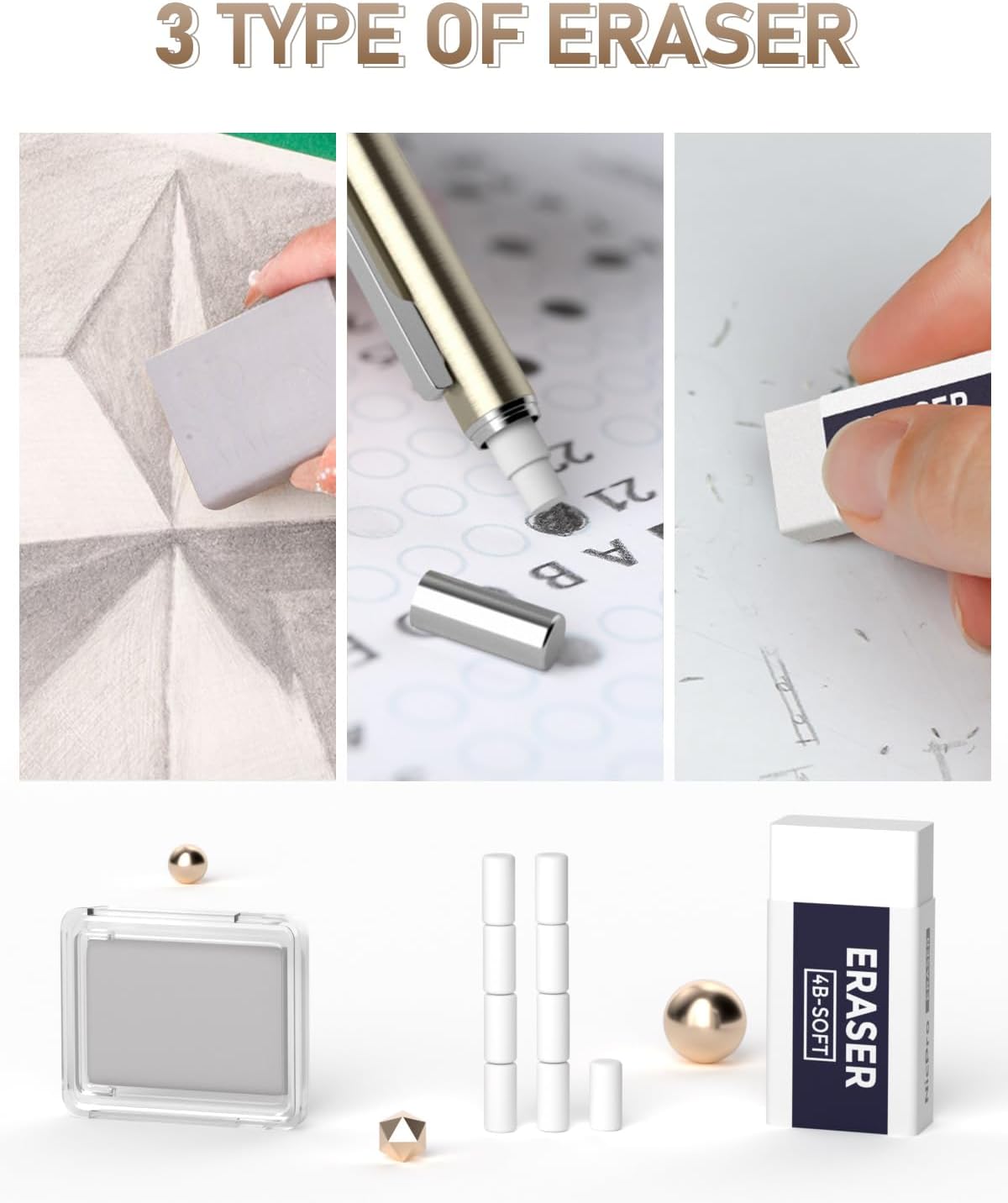 35PCS Art Mechanical Pencil Set, 3 PCS Metal Drafting Pencil 0.5 mm &#x26; 0.7 mm &#x26; 0.9 mm &#x26; 3 PCS 2mm Lead Holder (6B 4B 2B HB 2H 4H Colors) For Sketching Drawing With 20 Tube Lead Refills Case