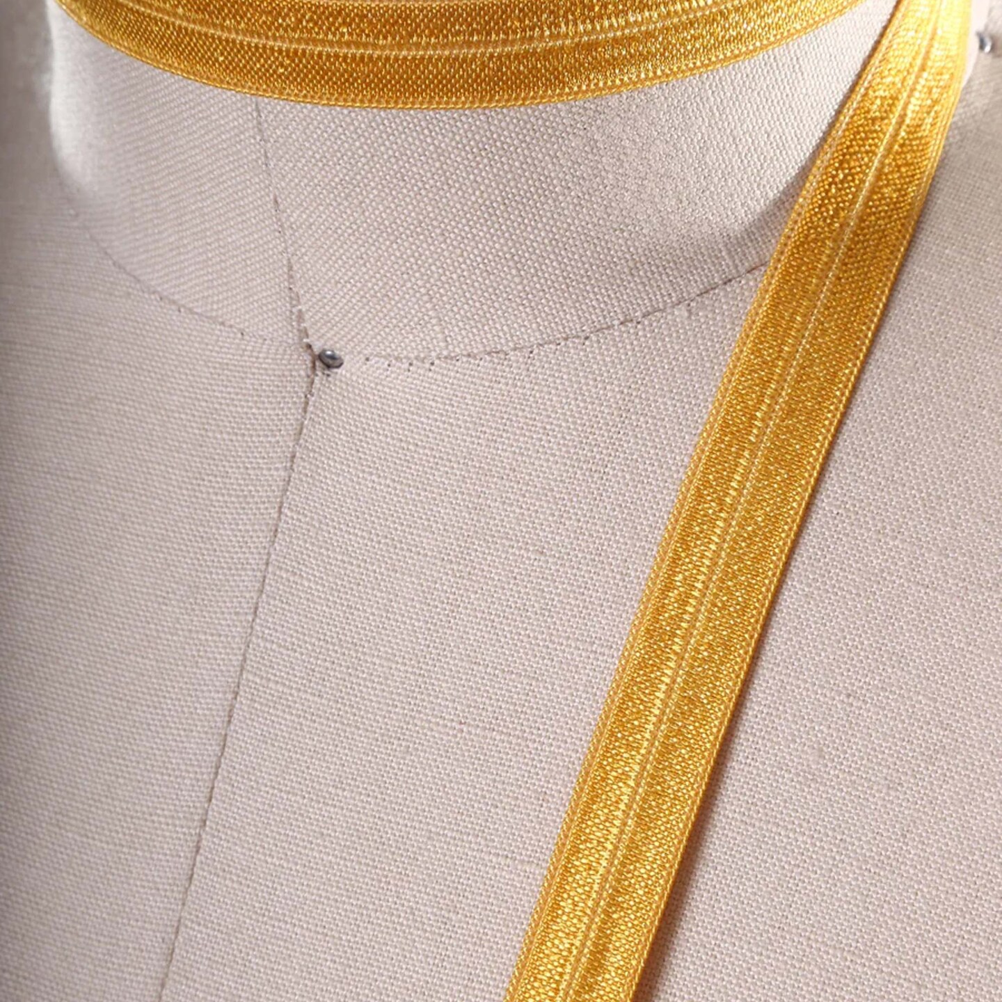 5/8&#x22; 3 Yards Gold Fold Over Elastic Trim Soft Bias