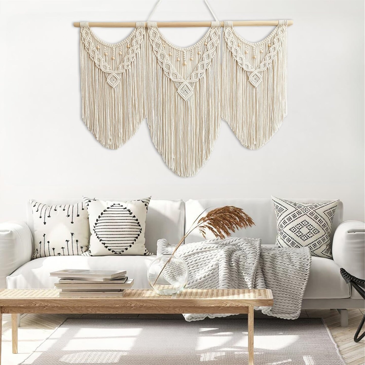 Large Macrame Wall Hanging - Bead-B
