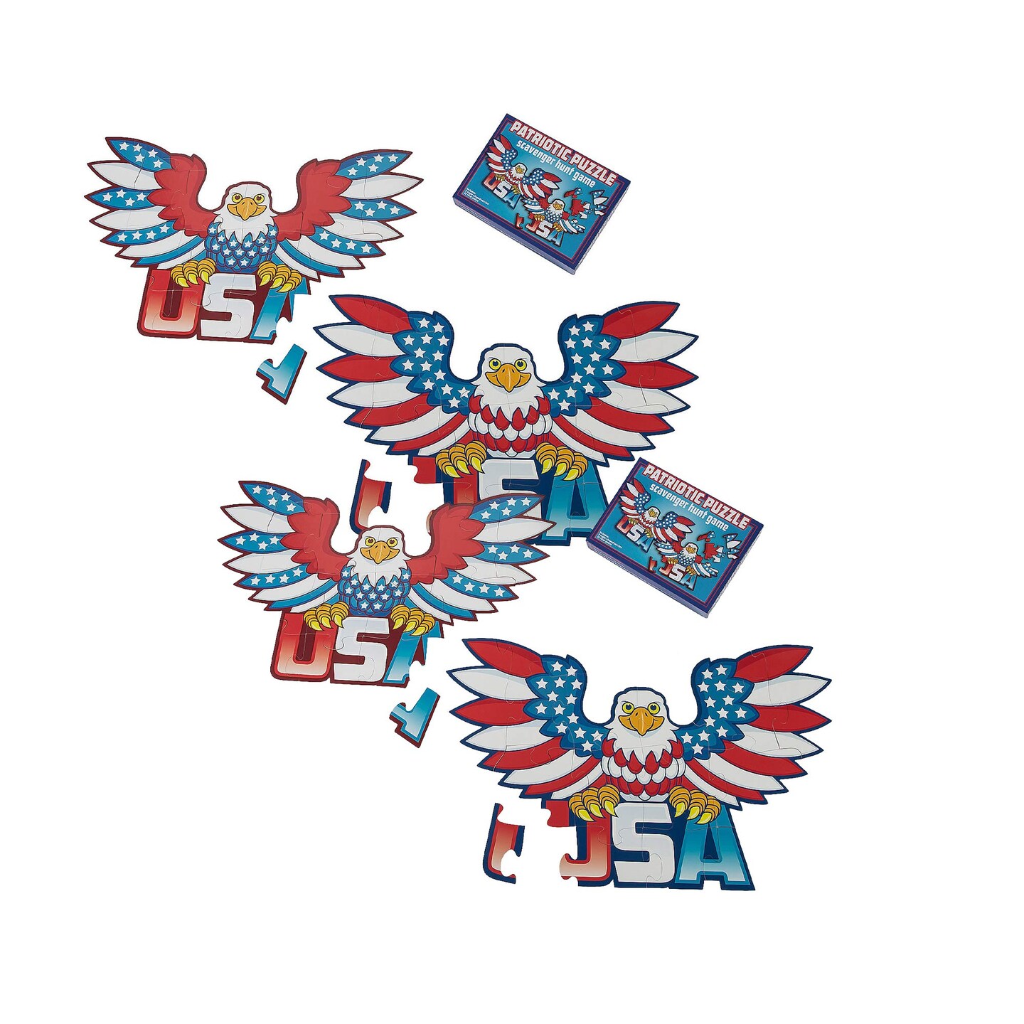 4th of July Patriotic Puzzle Scavenger Hunt Game