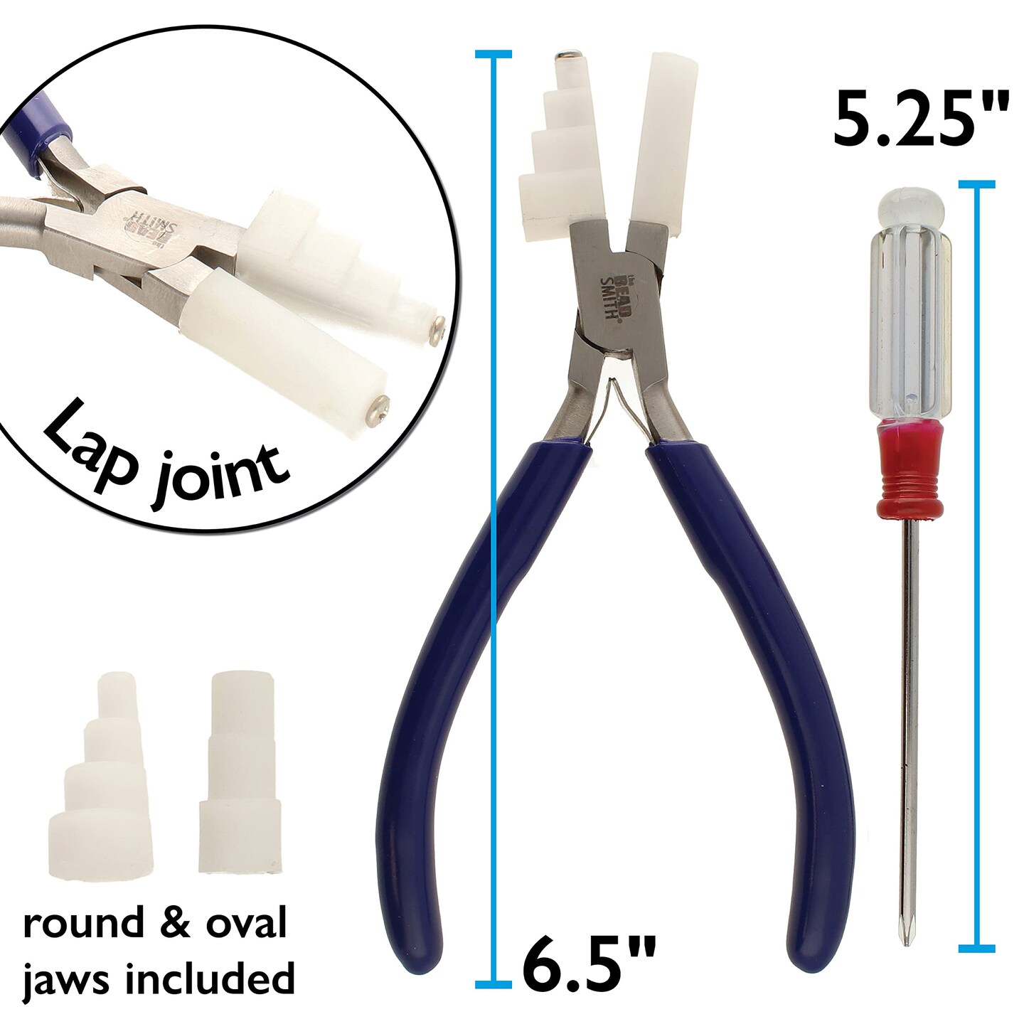 The Beadsmith Stepped Plied with Interchangeable Nylon Jaws &#x2013; 6.5 Inches (165mm) &#x2013; Comfort Grip Handle with Double Leaf Springs &#x2013; Jewelry Making Tool for Bending &#x26; Shaping Wire