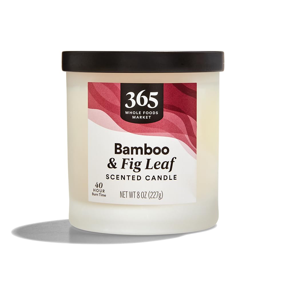 Scented Candle, Bamboo & Fig Leaf, 40 Hour Burn Time Wax Candles