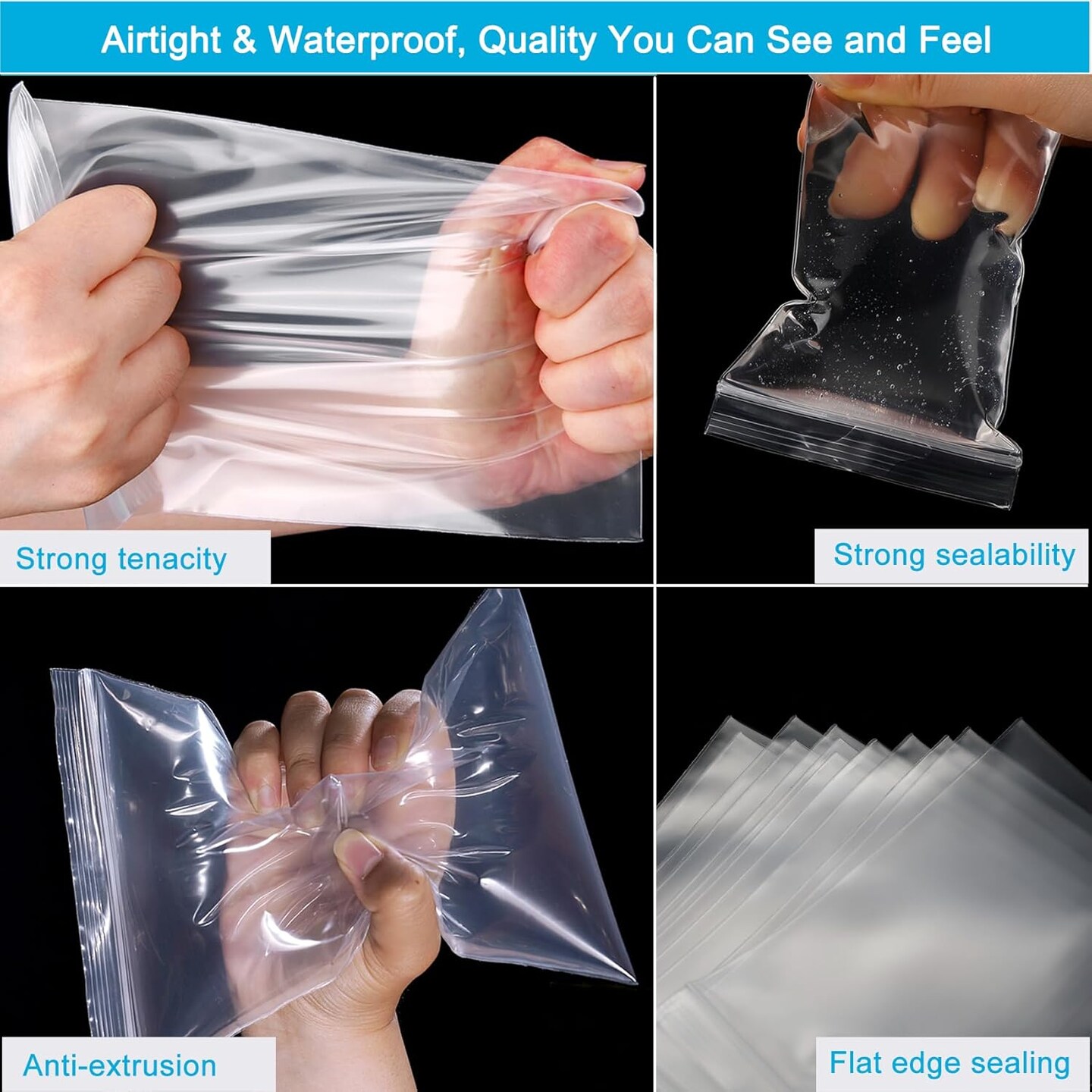 9&#x27;&#x27;x 12&#x27;&#x27;, (Pack of 100) 2 mil Thick Clear Plastic Reclosable Zip Poly Bags with Resealable Lock Seal Zipper for Photo, Jewelry, Bakery, Treats, Travel, Storage, Packaging &#x26; Shipping