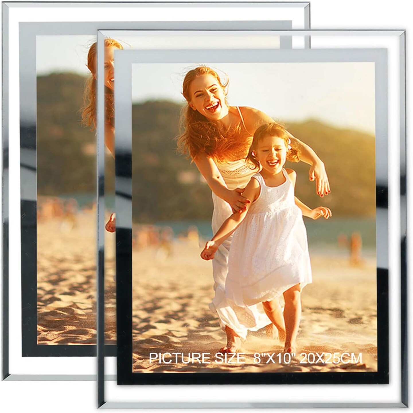 8x10 Picture Frames Silver - Set of 2