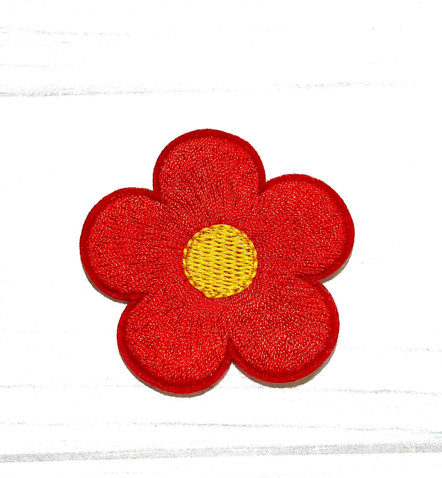 Flower embroidered patch