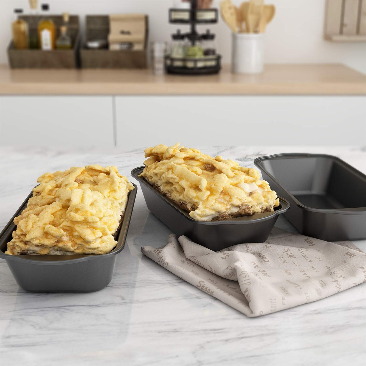 3 Pack Nonstick Carbon Steel Baking Bread Pan, Large Loaf Pan, 9 1/2&#x22; x 5&#x22;