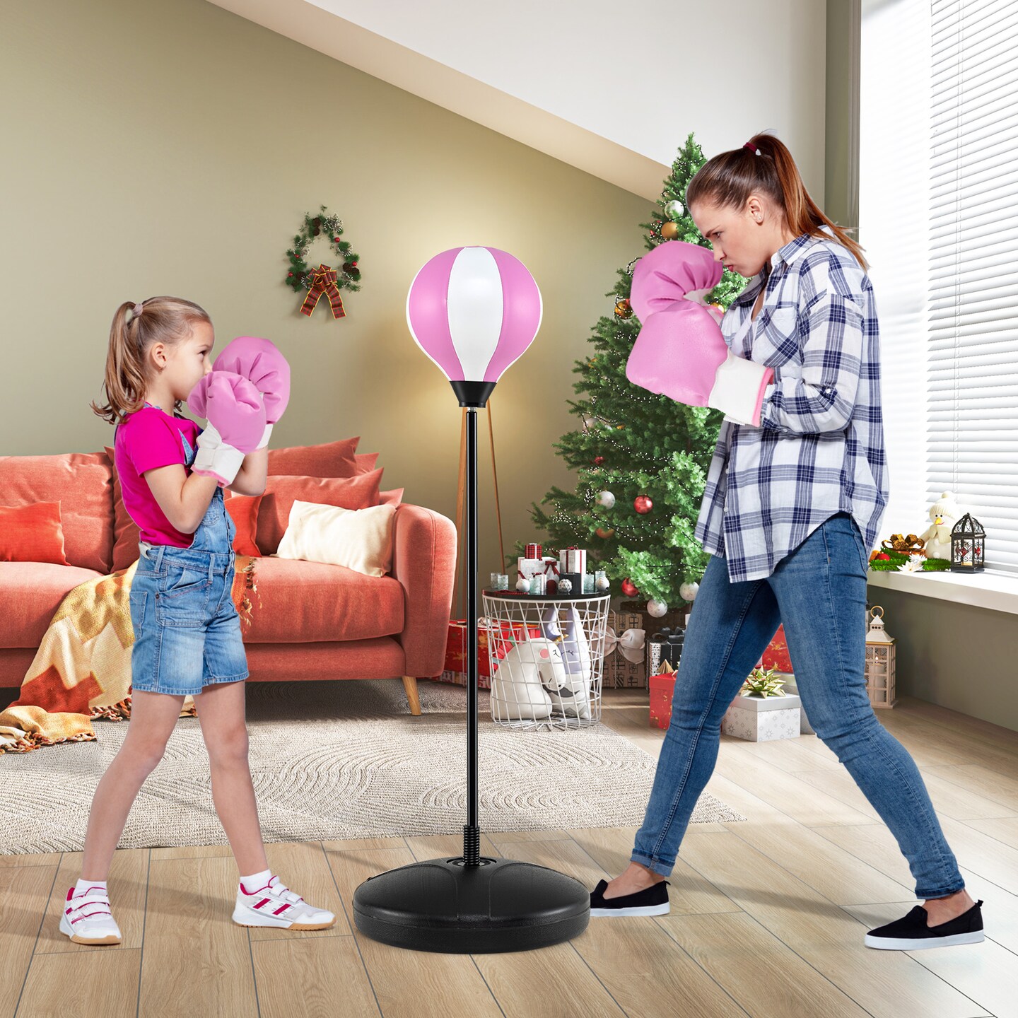 Kids Inflatable Punching Bag with Stand for Ages 3 and Up