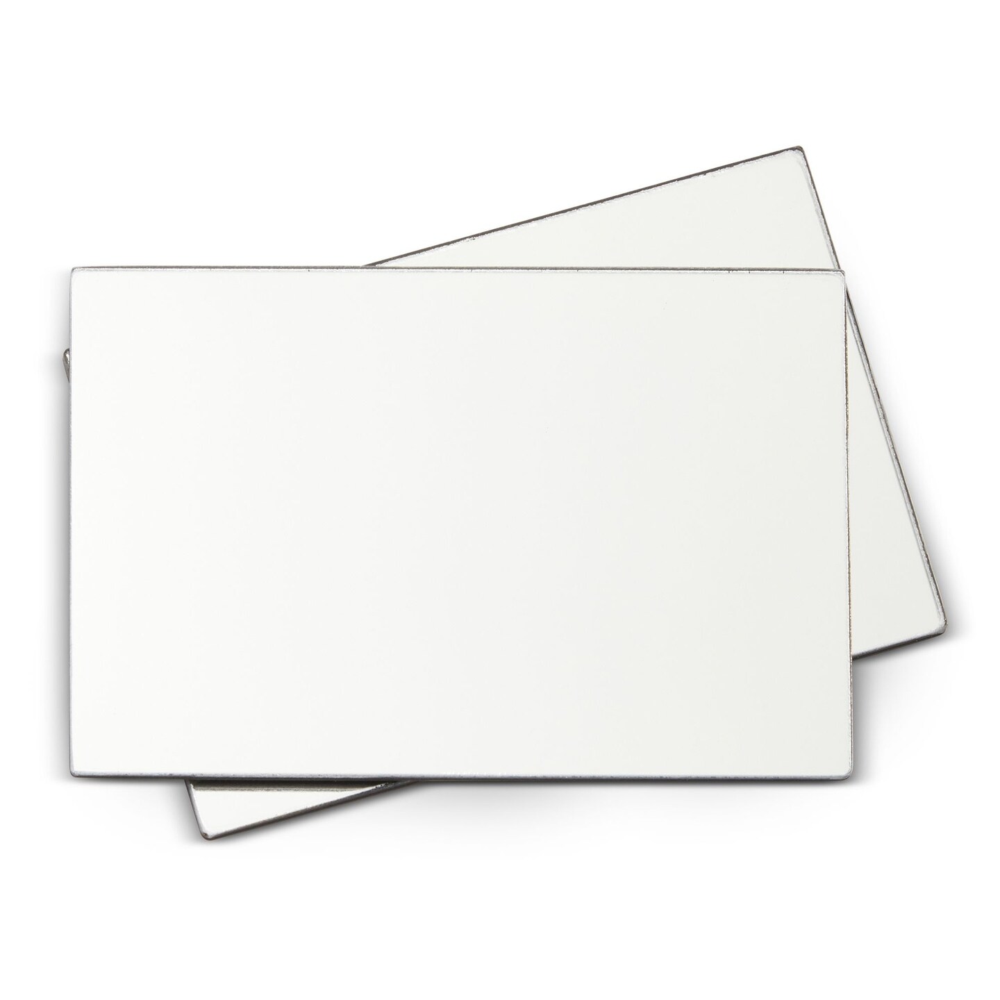 2 Pack Rectangular Magnetic Locker Mirror with Rounded Corners, Personal Makeup Mirror for School, Bathroom, Gym, Refrigerator, Office, Workshop Toolbox, Ferrous Metal Surface (4 x 6 Inches)