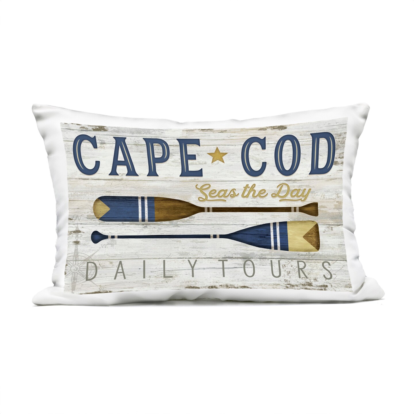Stupell Industries Cape Cod Rustic Oars Outdoor Printed Pillow, design by Jennifer Pugh, 14 x 7 x 20