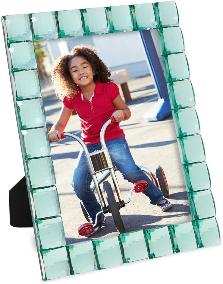 Decorative Sparkling Light Green Jewel 5x7 Picture Frame, Photo Display &#x26; Home D&#xE9;cor (Light Green)