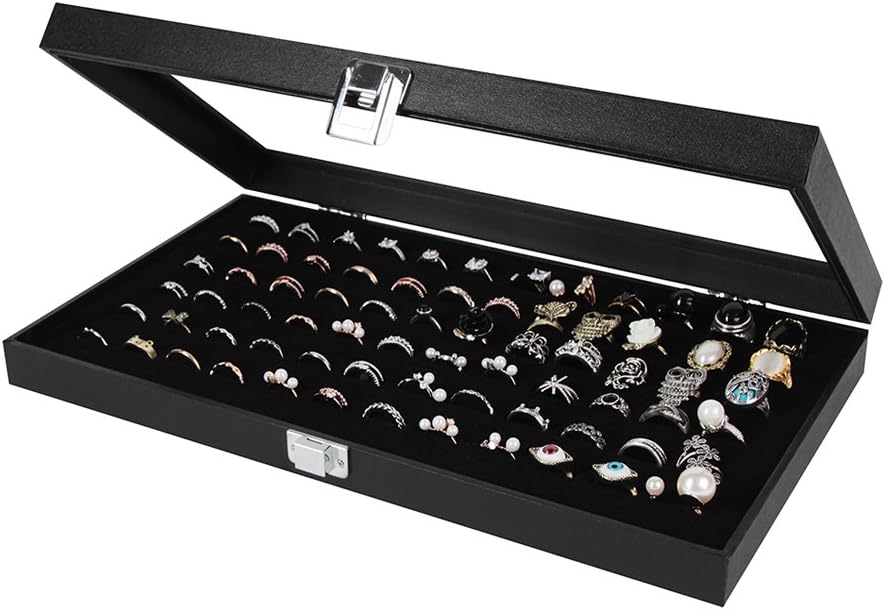 Versatile Ring Organizer Display Case – Elegant Jewelry Box for Storing and Showcasing Multiple Rings