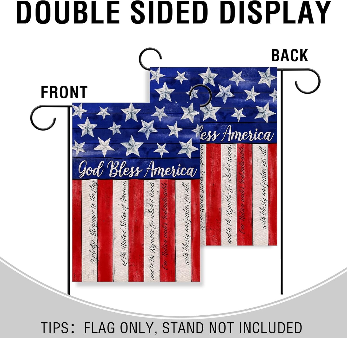 4th of July Patriotic Memorial Day Garden Flag 12x18 Inch