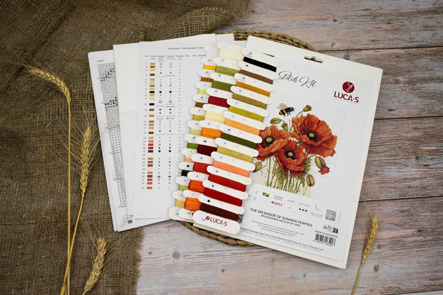 The Splendor of Summer Poppies B7042L Counted Cross-Stitch Kit