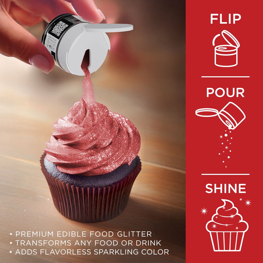 Bakell - Christmas Red Tinker Dust Edible Glitter (5g, 1x Jar) for Food, Desserts, and Beverages!