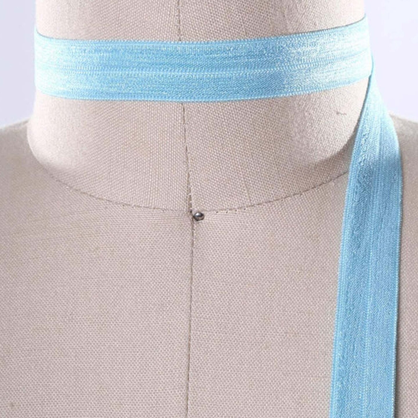 5/8" 3 Yards Beige Fold Over Elastic Trim Sewing Stretch Trim for Lingerie Headbands Crafts