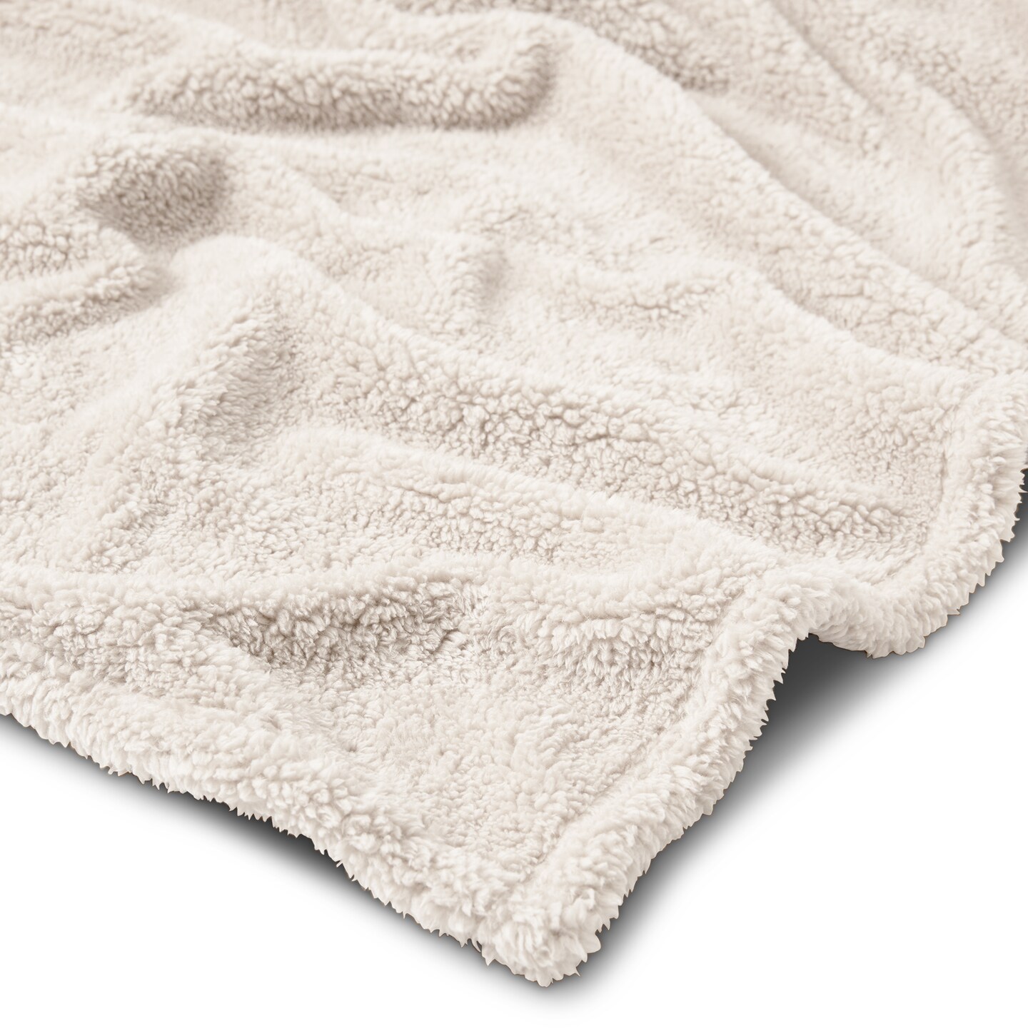 HGTV Teddy Sherpa Fur Throw Blanket 50 x 70 inches