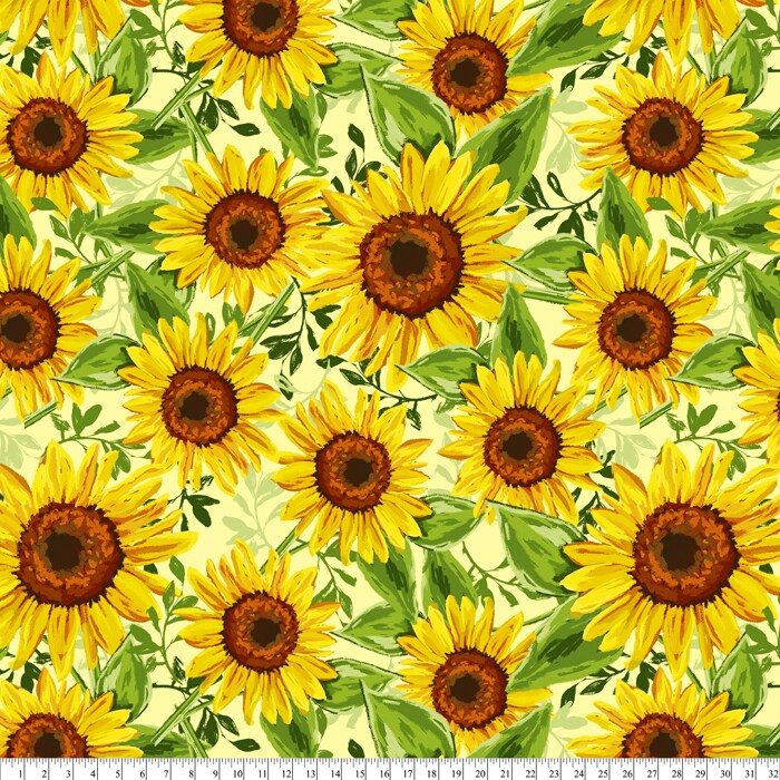 Sunflowers Anti-Pill Premium No-Sew Throw Fleece Fabric Kit (50x60)