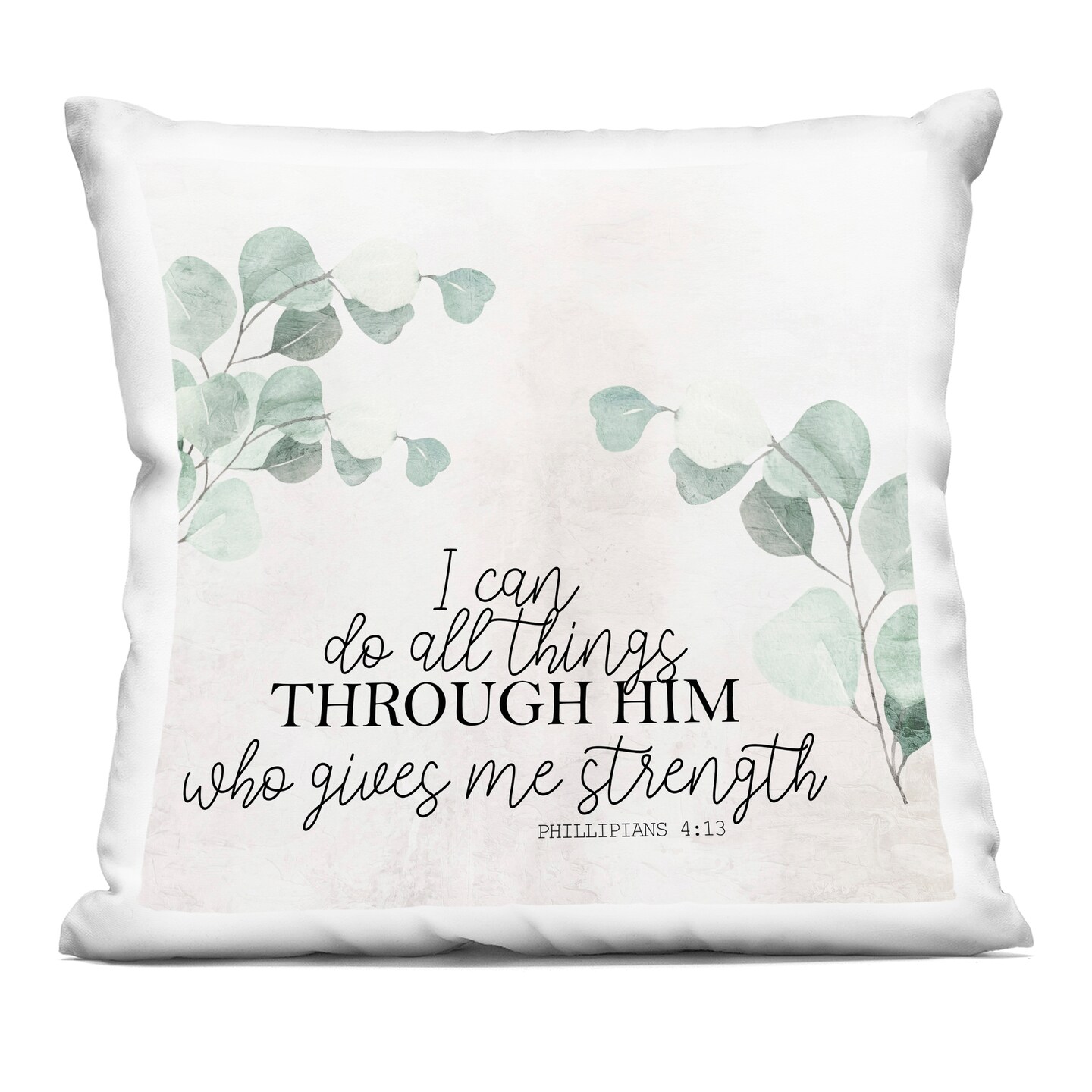 Stupell Industries All Things Through Him Proverb Decorative Printed Throw Pillow, design by Kim Allen, 18 x 7 x 18