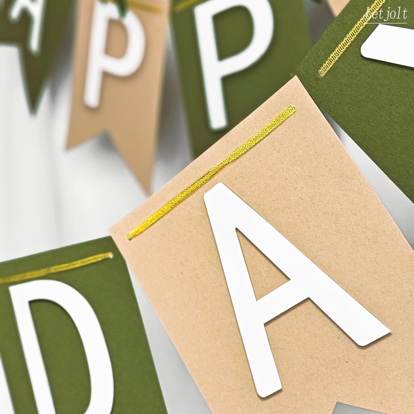 Brown Green Happy Birthday Banner Theme Party Supplies Handmade Garland Decorations Birthday Tropical Signs Nursery Hanging Decor 13pcs