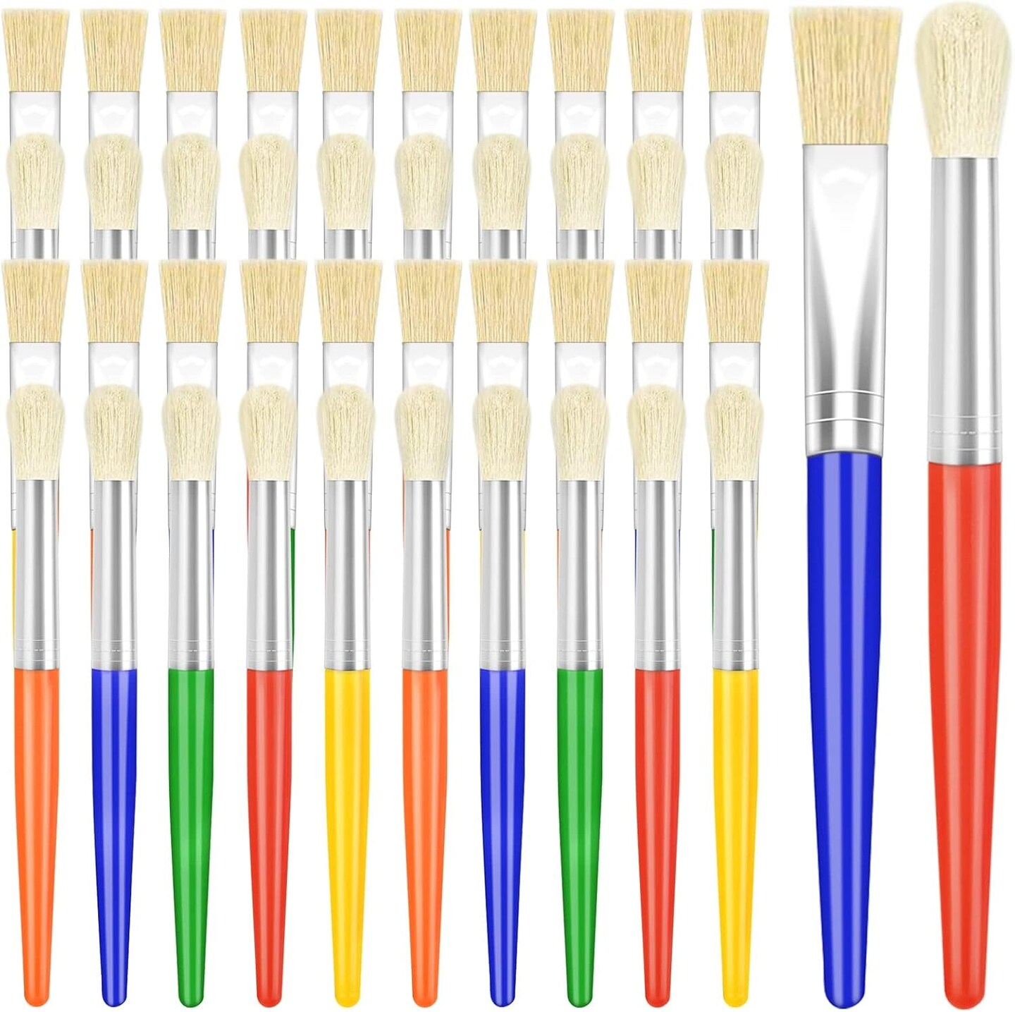 Paint Brushes, 50 Pcs Kids Paint Brushes Bulk Toddler Paint Brushes Set with Big Round Paint Brush and Large Flat Paint Brushes for Preschool Children Painting Party Supplies