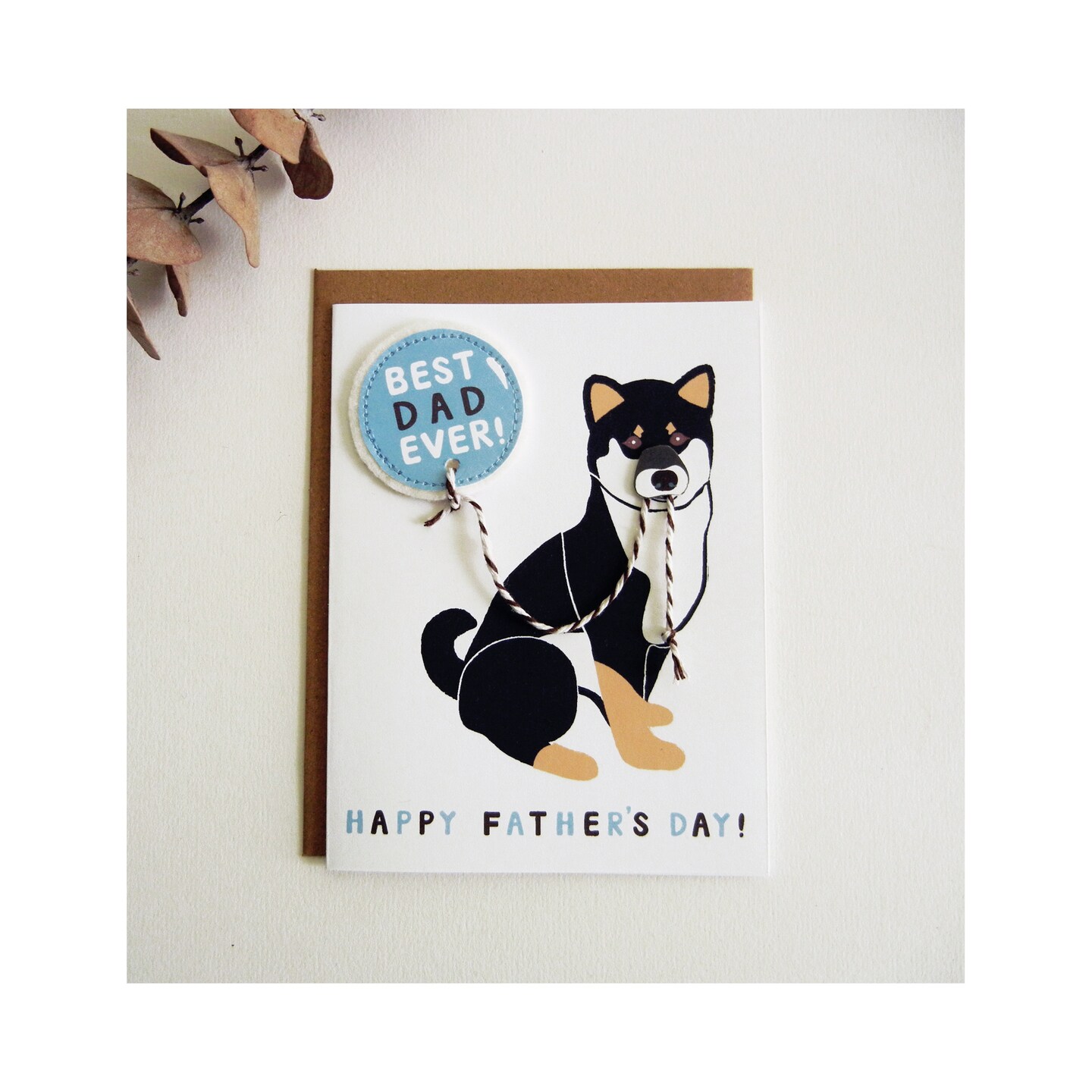 shiba inu card sleeves Handmade Birthday Greeting calico cat Pack of 2 Lanyard with