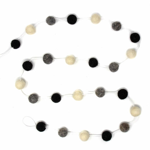 Wool Felt Pom Pom Garland for Nursery and Party Decor 60 inches