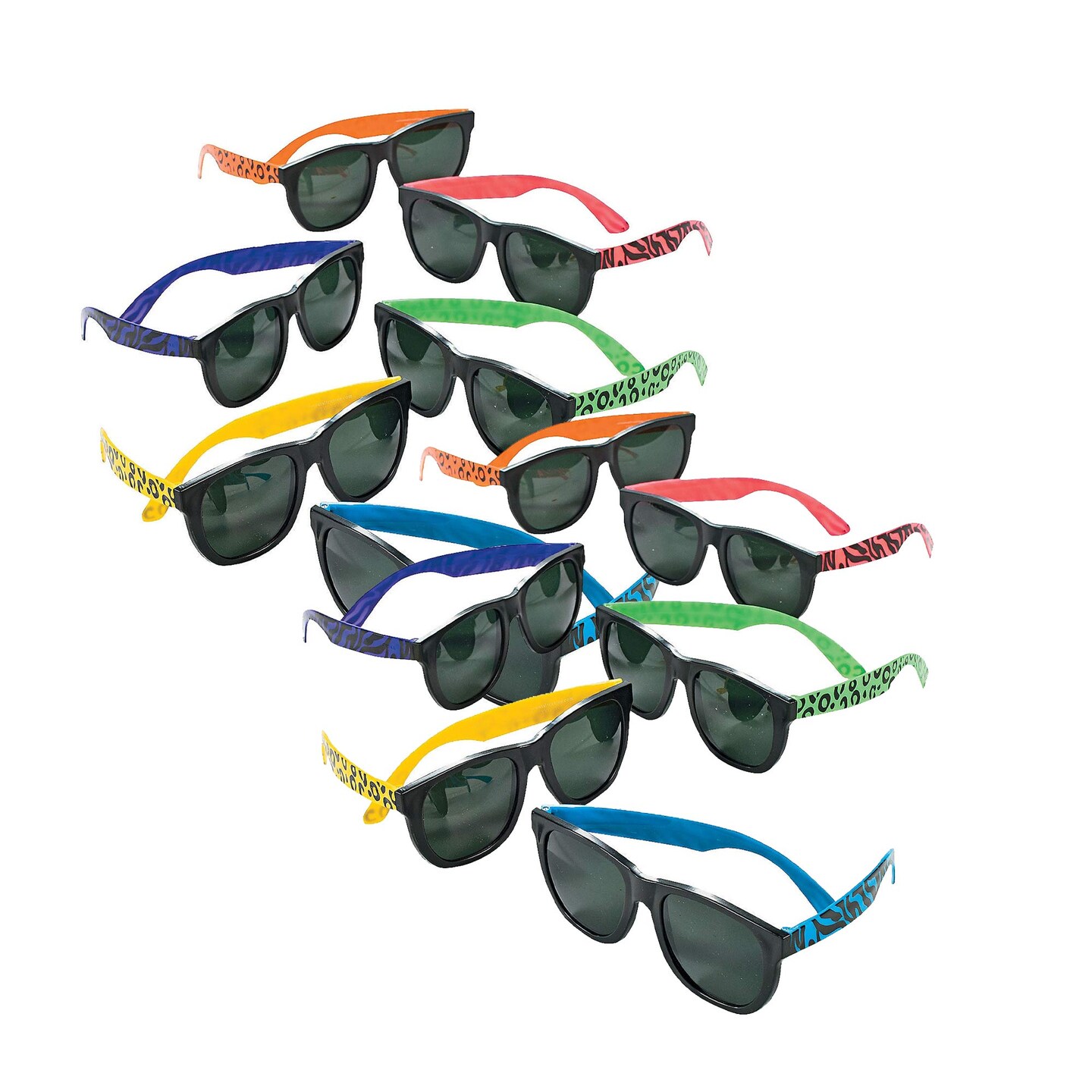 Animal Print Neon Sunglasses 12 Pieces