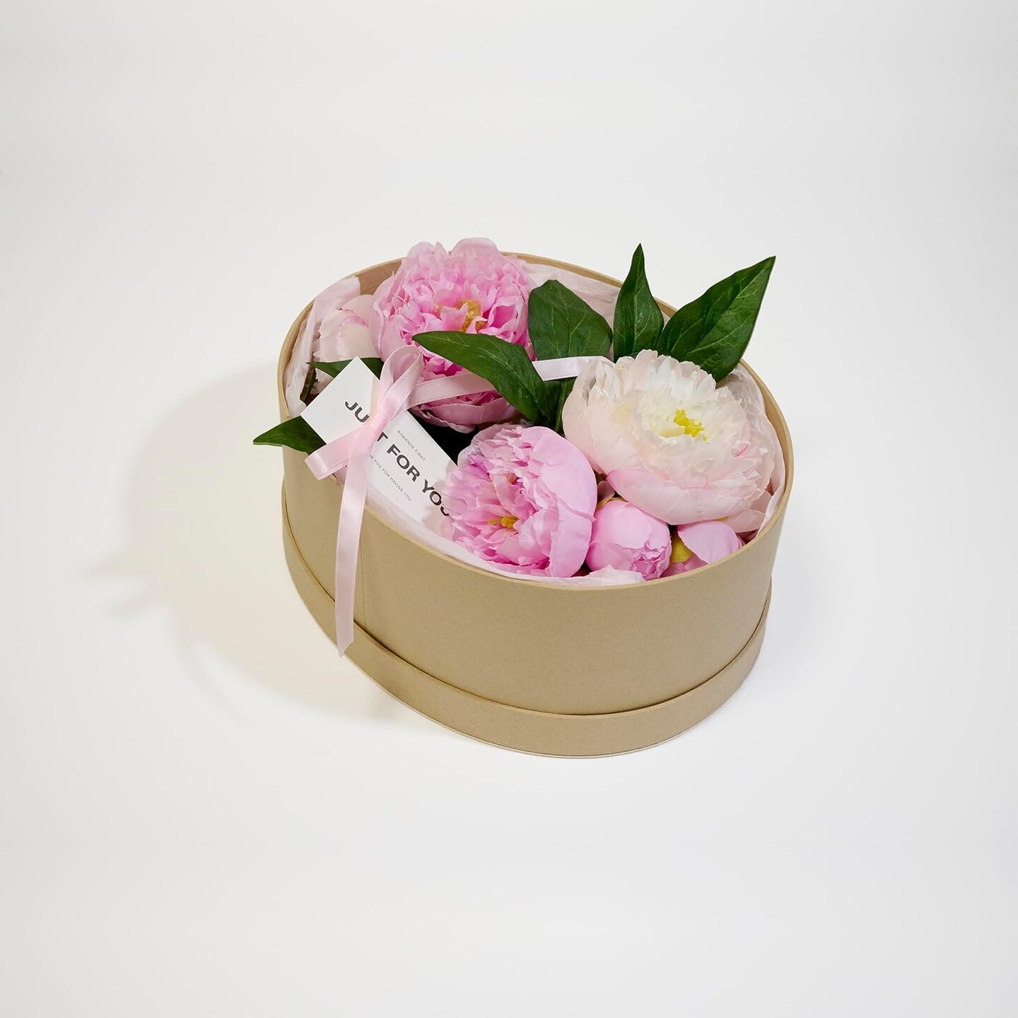 Artificial Flowers, Look Real Light Pink Peonies for Wedding, Pink Silk Peony Bouquet for Home Decor, Faux Peony Flowers Box