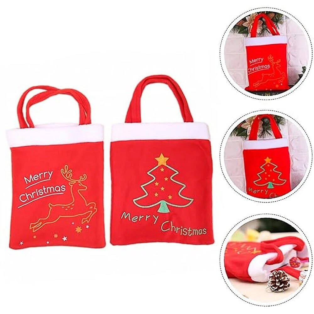 5Pcs Santa Pants Christmas Tree Elves Elk Candy Bag Storage Bottle Bag Kit