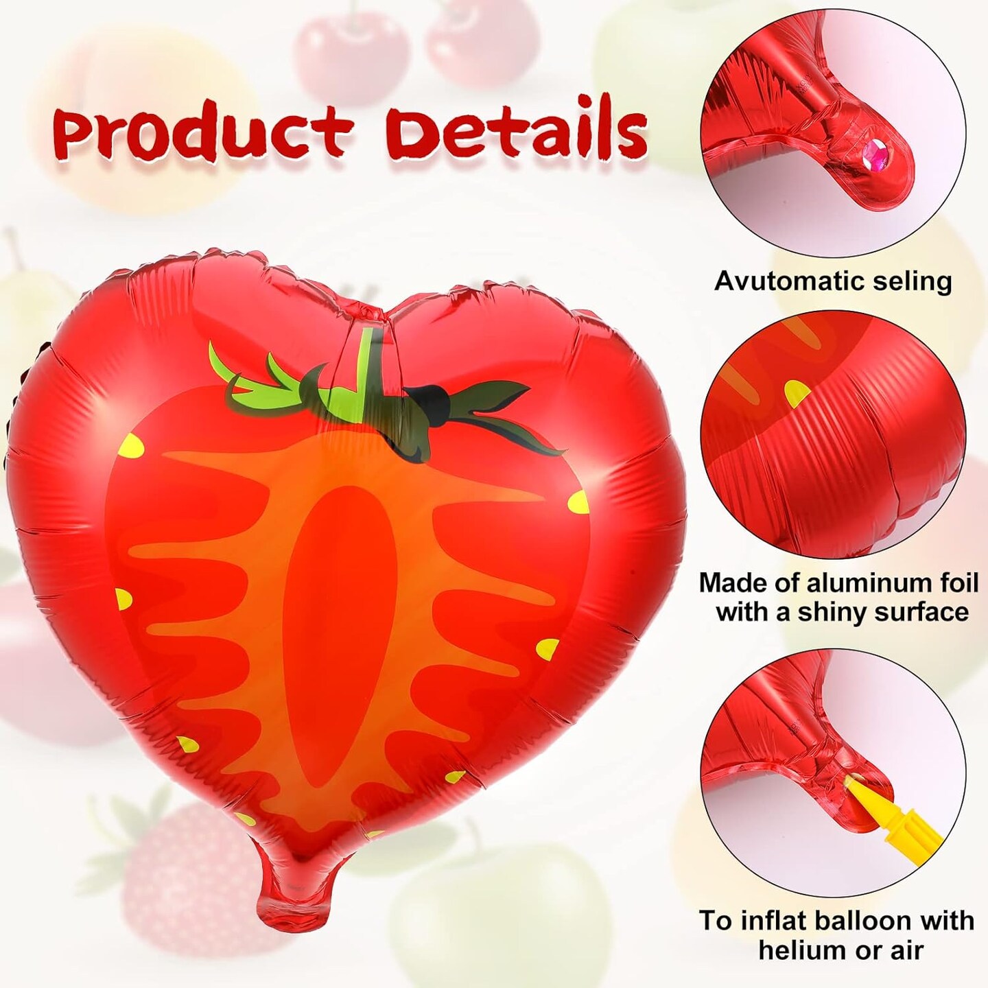 28 Pcs Summer Fruit Foil Aluminum Helium Balloons-18 Inch