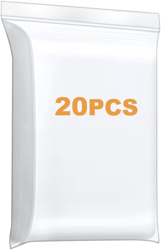 8" x 10" Thick 4 Mil Clear Zip Poly Lock Plastic Bags Seal Reclosable Zip Bag Heavy-Duty Photo Cards Envelopes Snacks Candies Storage Zipper Bags -20 Pack
