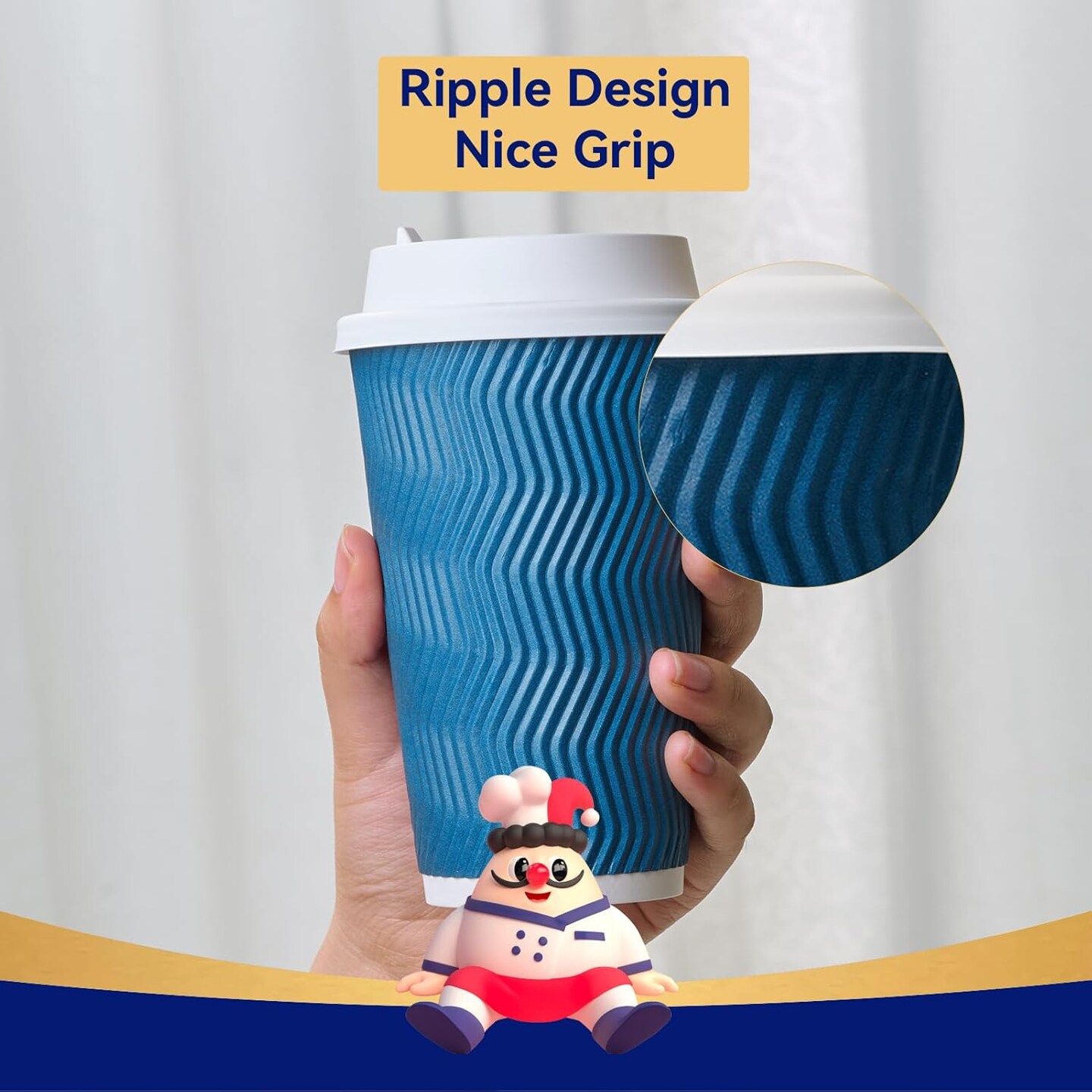 16oz Coffee Cups with Lids, 80 Pack Disposable Hot Paper Coffee Cups with Lids and Stirrers, Ideal for Travel, Office, Home, Cafe