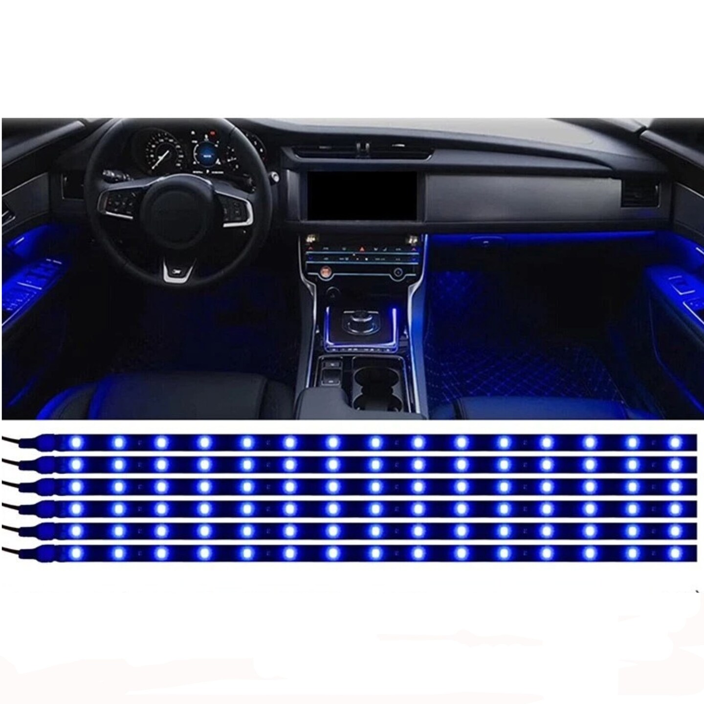 4-Piece RGB LED Underbody Car Light Kit – Neon Tube Underglow – 252LED, Multicolor