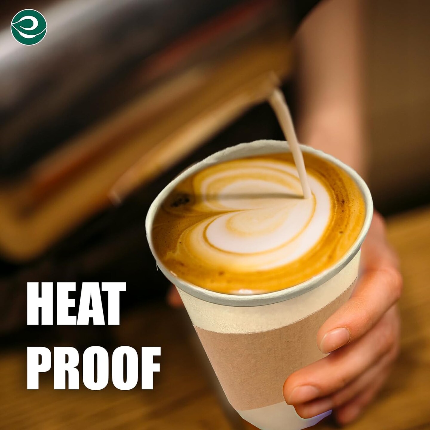 100% Compostable Coffee Cups With Lids & Sleeves - 16Oz (25 Counts) To Go Coffee Disposable Bagasse Cups