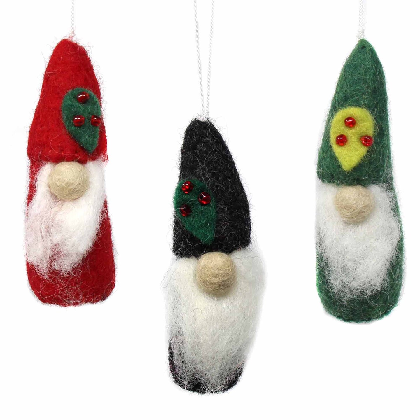 Wool Gnome Ornaments 3-Piece Handmade Holiday Set | Michaels