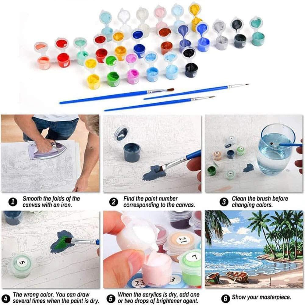 Paint by Numbers Kits for Adults, Painting by Numbers for Adult &#x26; Beginner on Canvas