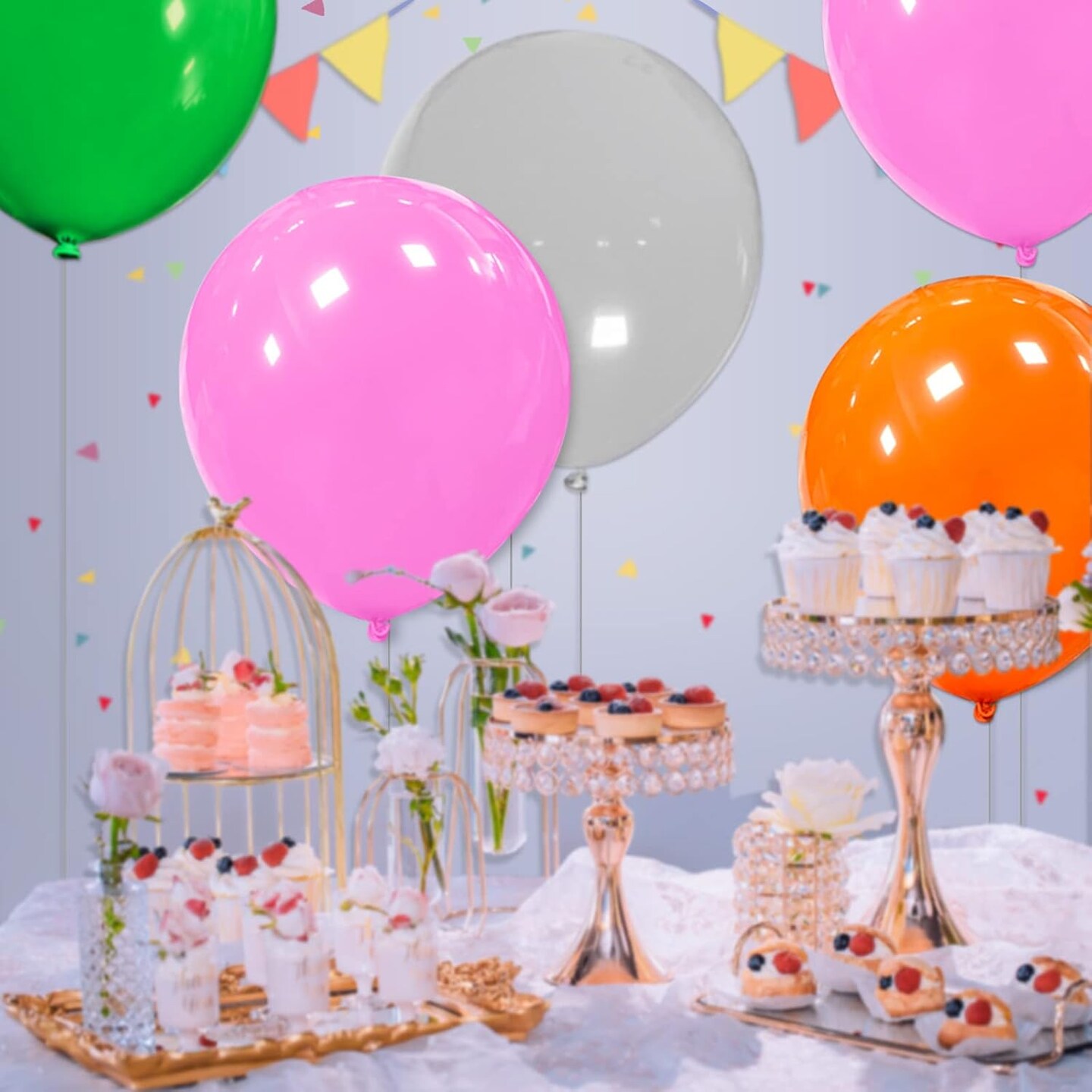 32Pcs Big Balloons 18 Inch, Round Large Latex Party Balloons with 19 color choices