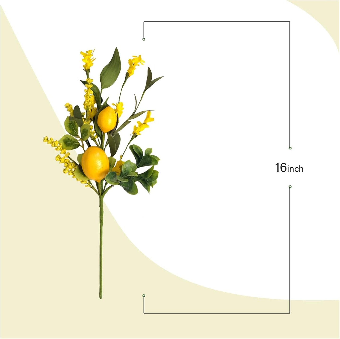 3PCS Artificial Lemon Decor 16&#x22; Fake Lemons Branch Summer Decor