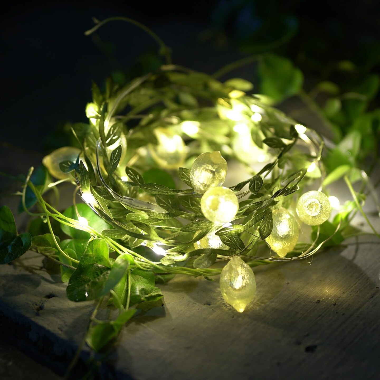 10FT Lemon Vine String Lights – 30 LED Battery-Operated Fairy Lights with Leaves, 8 Modes for Bedroom, Birthday, Garden, and Party Decorations
