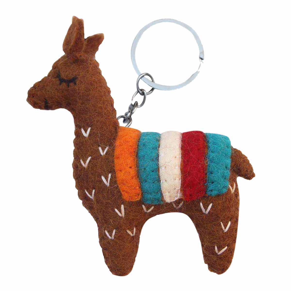 Handmade Brown Felt Key Chain 4x4 Inch Lightweight Key Ring Accessory for Everyday Use