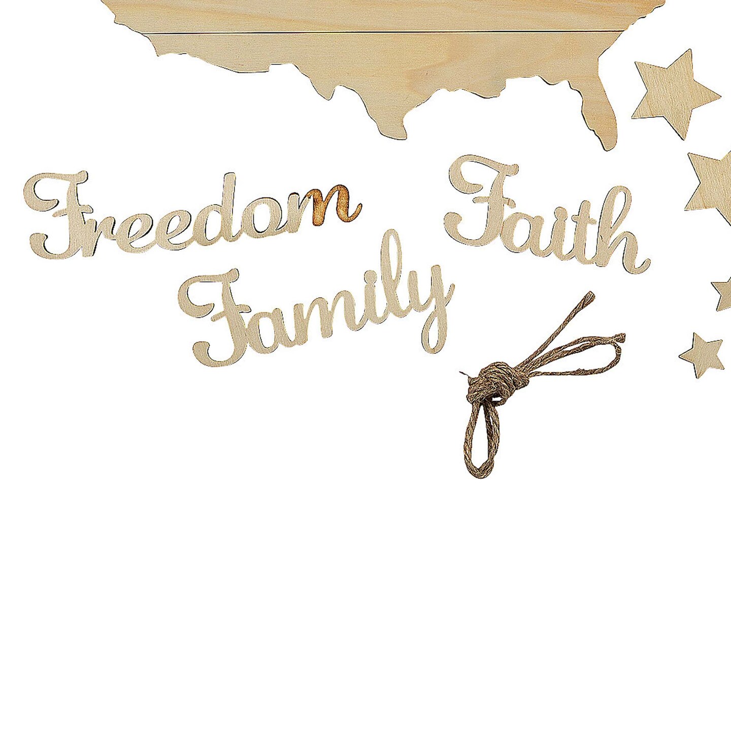4th of July DIY Unfinished Wood Faith Family Freedom Door Sign Makes 1