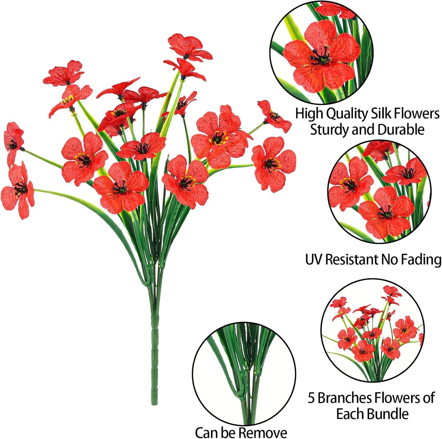 Artificial Flowers for Outdoors Fake Spring Flowers UV Resistant