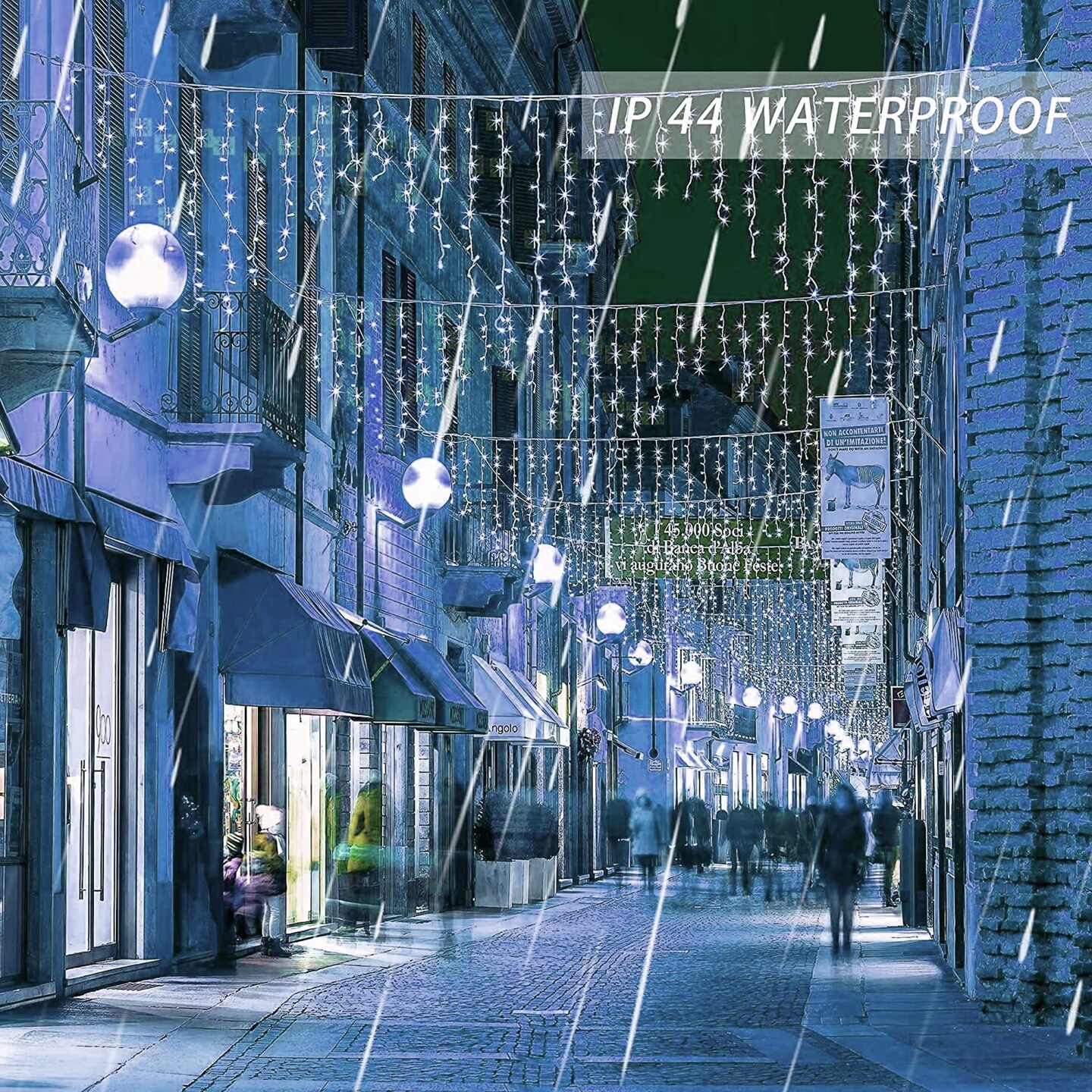 360 LED Christmas Icicle Lights, 29.5 FT 8 Modes Curtain Fairy Lights with 60 Drops, Connectable Xmas String Lights for Outside Holiday Wedding Party Decorations (White)