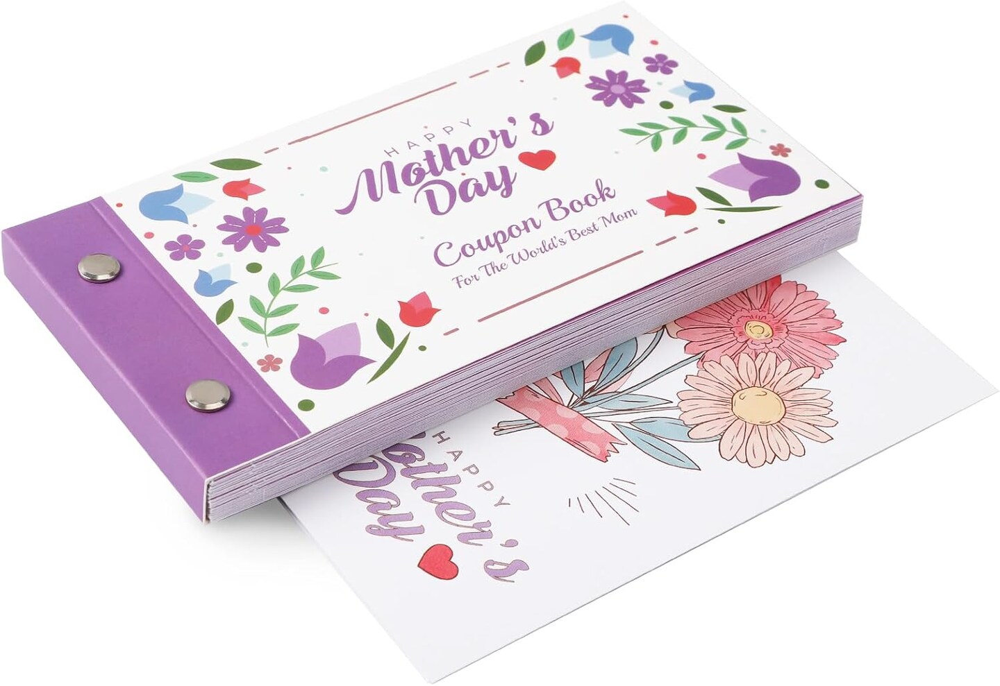 Fun Coupon Book for Mom from Daughter, Unique Mom Gifts for Mother&#x2019;s Birthday from Kids, 20 Fun Floral Vouchers + 10 Blank DIY Sheets, Thoughtful Gifts For Mother Grandmother