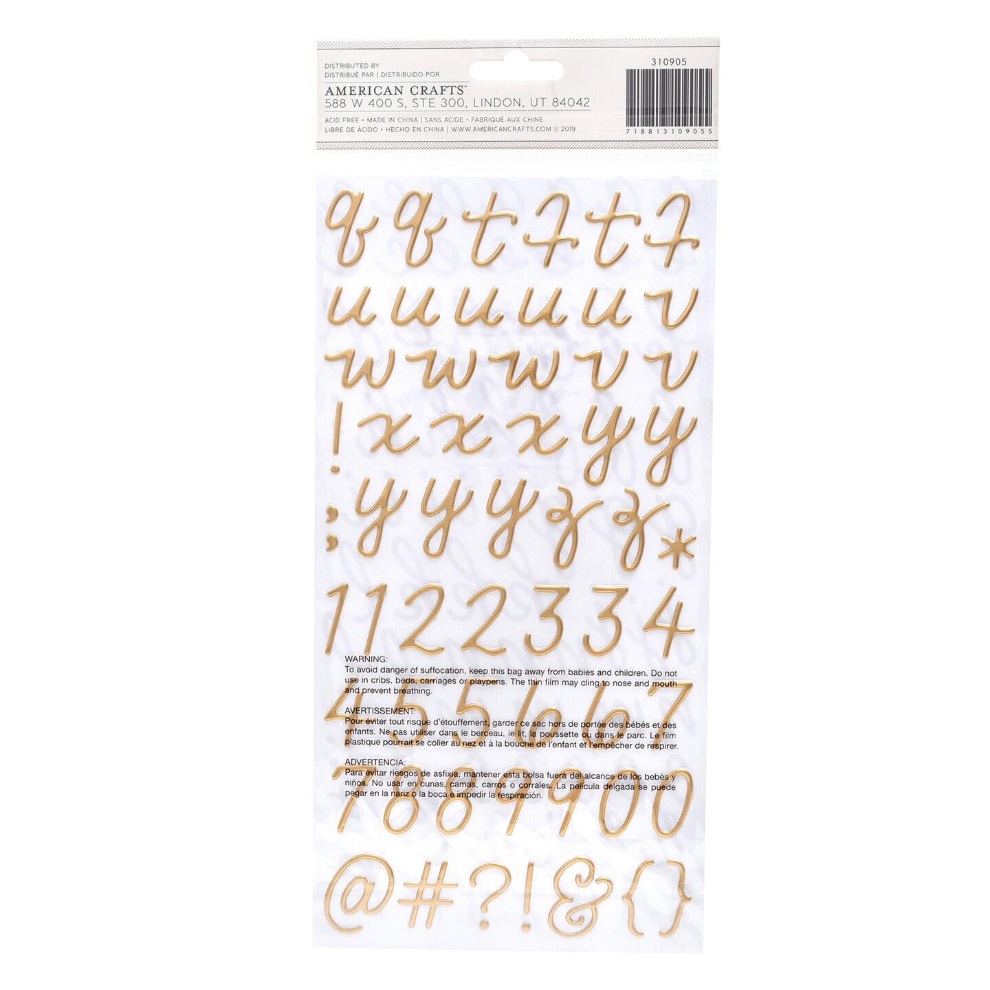 Again & Again Thickers Stickers 5.5"X11" 145/Pkg-Simplicity Alpha/Puffy