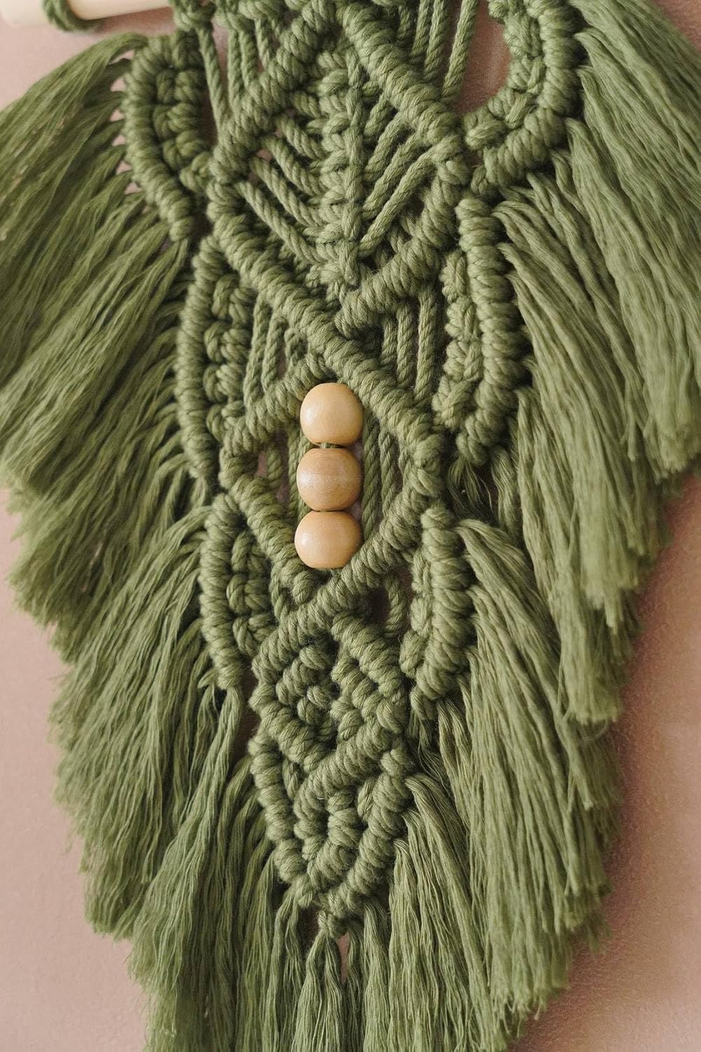 Boho Macrame Wall Hanging Leaves,Green Woven Leaf Tapestry Wall Decor|Green